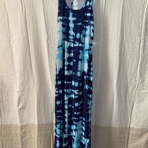 Hot Kiss Tie Dye Dark And Light Blue Dress